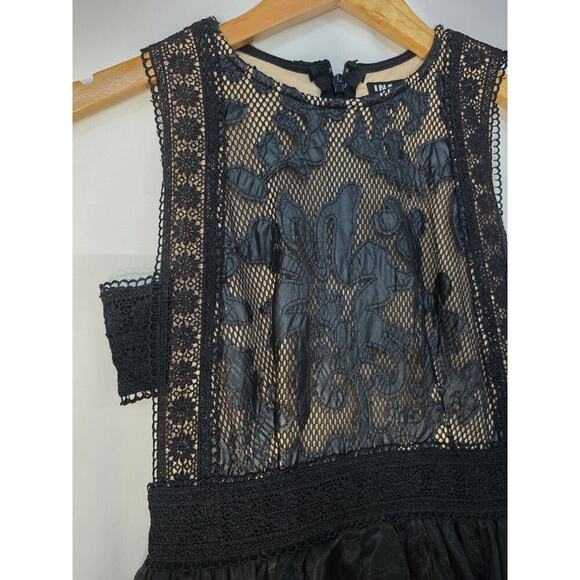 INA Black Dress Small Sleeveless Skin Tulle High Low Beautiful  Formal Semi - Picture 4 of 7